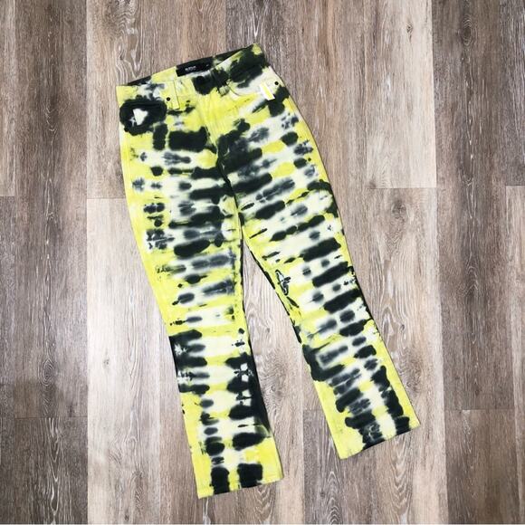 Hudson Holly High Rise Cropped Bootcut Jeans in Electric Citron 24 NWT - Picture 2 of 9